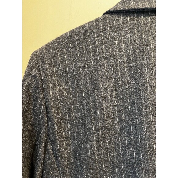 Michael Kors Collection Womens Sz 12 Gray Plaid Wool Pinstripe Blazer Jacket - Picture 7 of 7